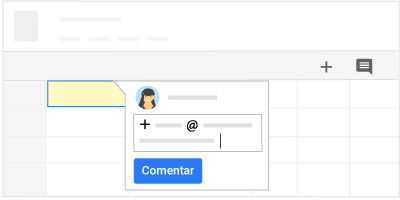 Imagen de como comentar en Google Sheets