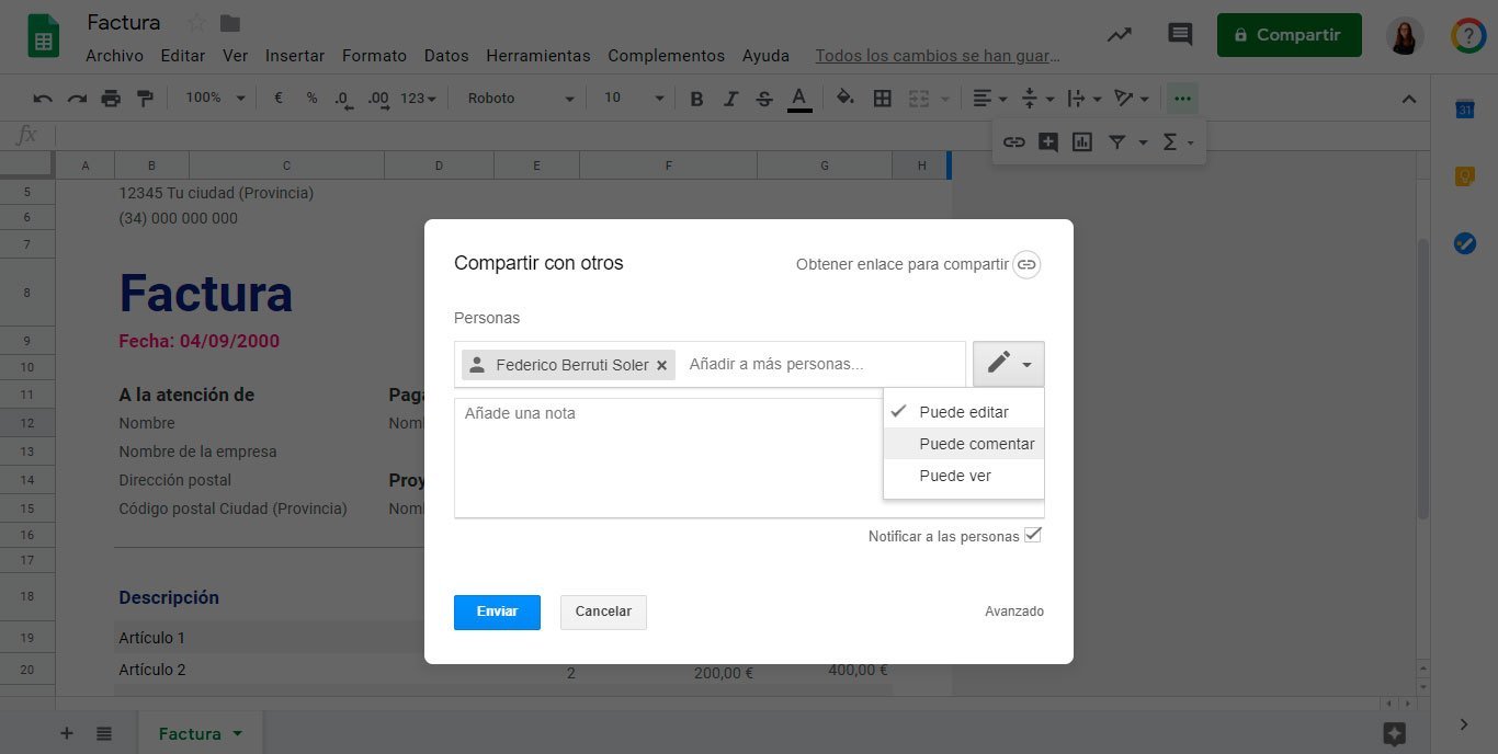 Compartir documentos Google Sheets Como compartir en Google Sheets
